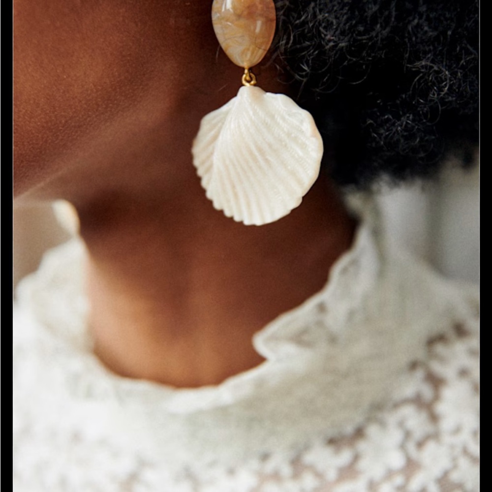 Sezane Shell Drop Earrings